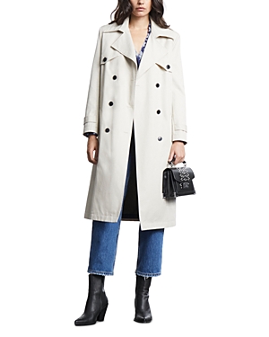 The Kooples Double Breasted Trench Coat In Beige