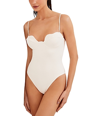 Vix Firenze Scalloped One Piece Swimsuit In White