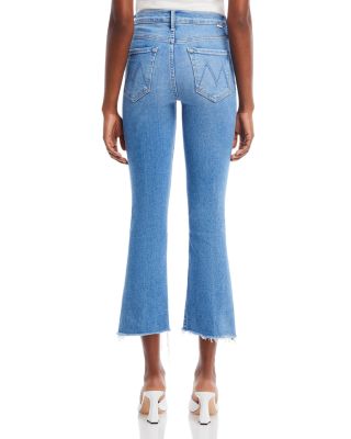 The Insider High Rise Crop Step Fray Bootcut Jeans in Out Of The Blue