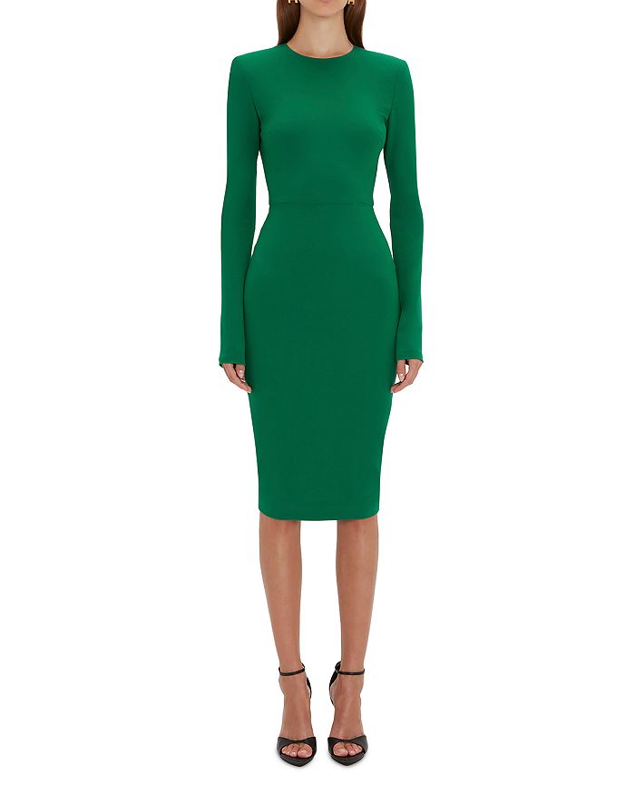 Victoria Beckham Long Sleeve Fitted Wool Dress | Bloomingdale's