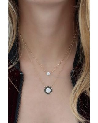 Rhodium & 14K Yellow Gold Diamond Micro Infinity Necklace, 16-18"