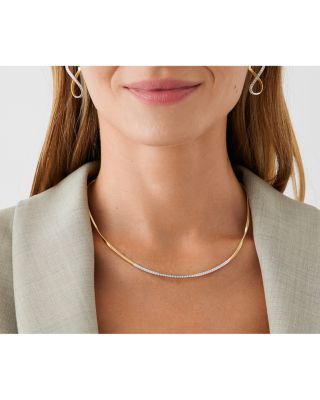 18K Gold & 18K White Gold Marrakech Diamond Collar Necklace, 16.5"