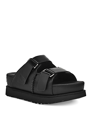 Shop Ugg Women's Goldenstar Hi Slide Platform Sandals In Black