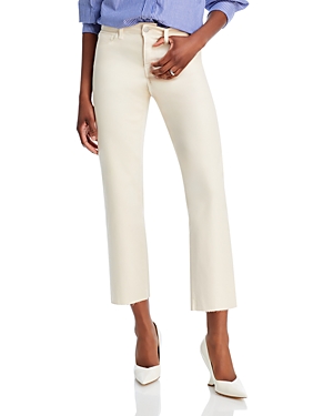 L'Agence Wanda Cropped High Rise Wide Leg Jeans in French Vanilla