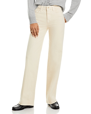 L Agence Clayton High Rise Wide-leg Jeans In Oat