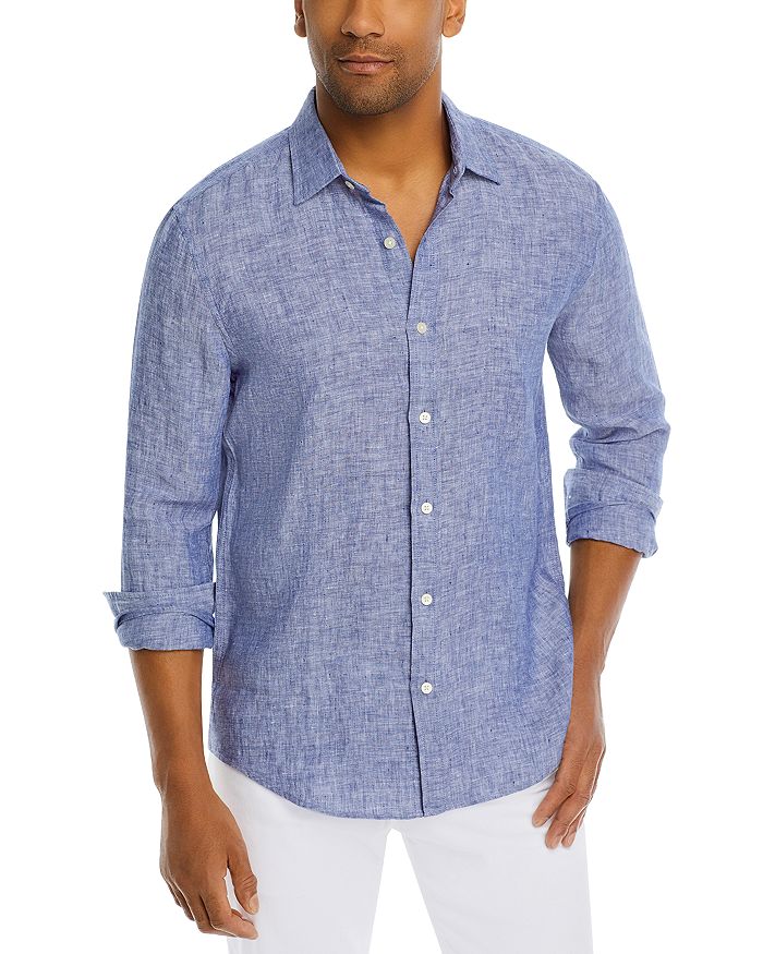 The Men's Store at Bloomingdale's Linen Chambray Regular Fit Button ...