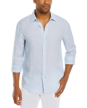 The Men's Store At Bloomingdale's Linen Chambray Regular Fit Button Down Shirt - 100% Exclusive In Celestial