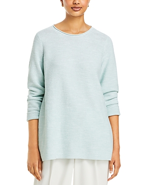 Eileen Fisher Marled Knit Cotton Tunic Top - 100% Exclusive In Absinthe