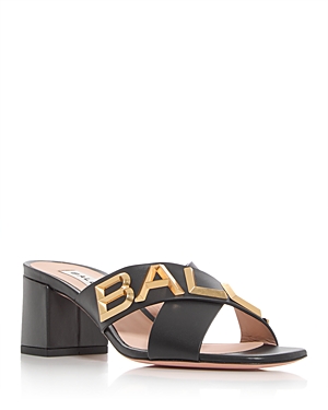Shop Bally Women's Block Heel Slide Sandals In Black