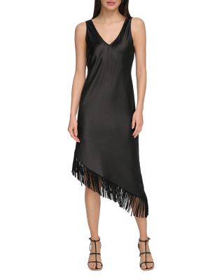 dkny asymmetrical hem dress DKNY Surplice-Neck Asymmetric Midi Dress MSRP $139 main image 0