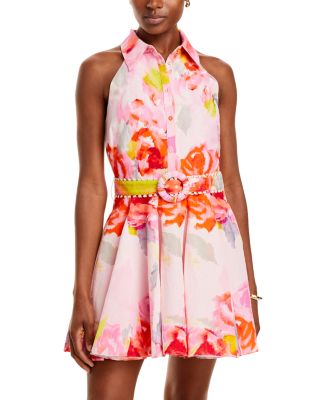 Hemant and Nandita - Printed Button Front Mini Dress