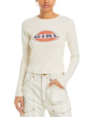 RE/DONE - & Pamela Anderson Cotton Long Sleeve Baby Tee