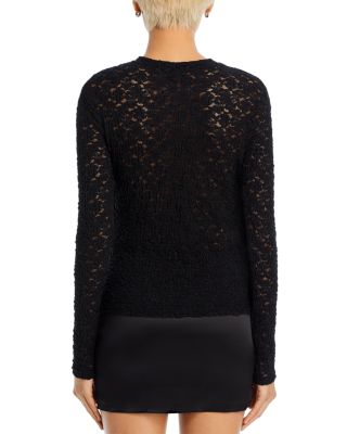 Puckered Lace Long Sleeve Top - Exclusive