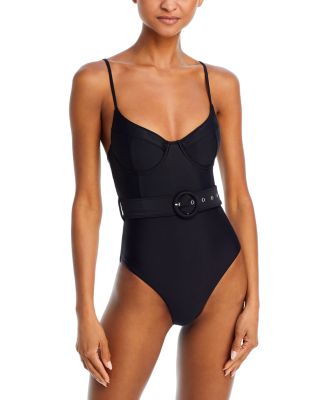 SIMKHAI - Noa Belted Bustier One Piece Swimsuit