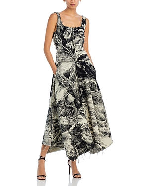 Jason Wu Collection Oceanscape Jacquard Dress In Cream/black