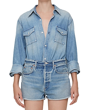 Shop Citizens Of Humanity Baby Shay Denim Shirt In Curran
