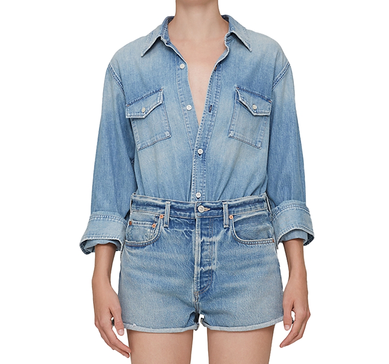 Citizen Of Humanity Shay Denim Bodysuit In Curran