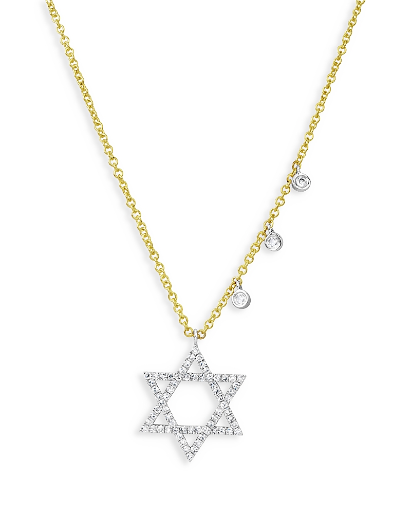 Meira T 14k White & Yellow Gold Diamond Star Of David Pendant Necklace, 18 In White/gold