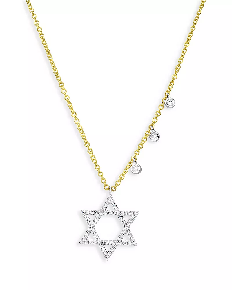 Meira T 14K White & Yellow Gold Diamond Star of David Pendant Necklace, 18