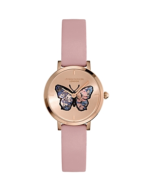 Olivia Burton Women's Signature Butterfly Rose Gold-tone Stainless Steel Mesh Watch 28mm In Rose Gold/pink
