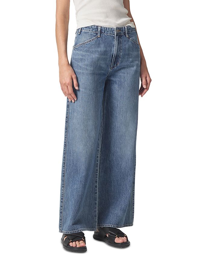 Citizens of Humanity Paloma Cotton Wide Leg Utility Jeans in Poolside ...
