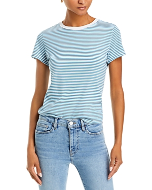 Shop Frame Striped Tee In Sky Blue