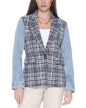 Blue Revival Mix Denim Helen Blazer In Tweed In Tweed