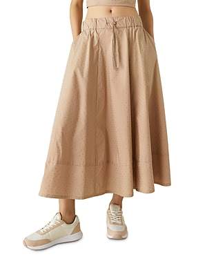Shop Marella Giralda Flared Midi Skirt In Beige