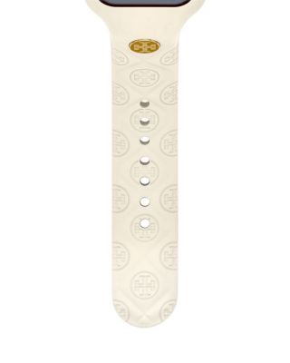 Tory Burch Apple Watch® T-Monogram White Silicone Strap  display picture 1