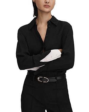 Reiss Nila Blouse In Black/nude