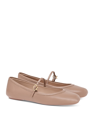 GIANVITO ROSSI WOMEN'S CARLA PRALINE MARY JANE BALLET FLATS