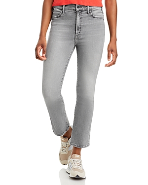Shop Mother The Hustler High Rise Ankle Bootcut Jeans In Barely There
