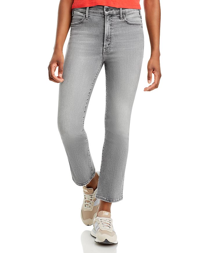 Mother The Hustler High Rise Frayed Flare Leg Ankle Jeans In Barely There