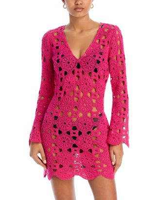 AQUA Crochet Cover Up Dress - 100% Exclusive | Bloomingdale's