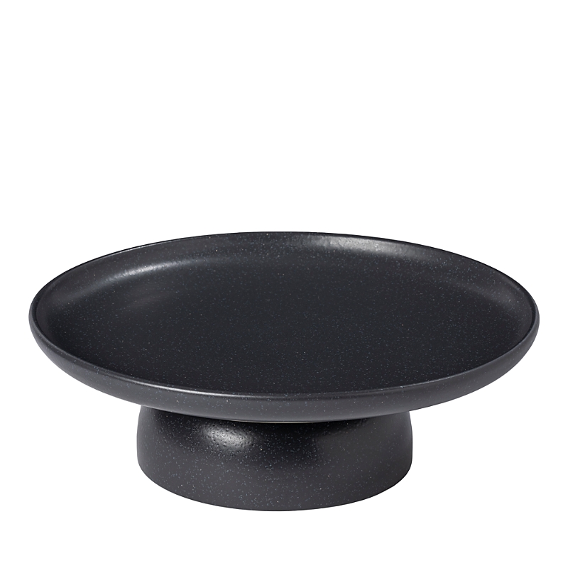 Costa Nova Pacifica Footed Stoneware Plate In Seed Grey