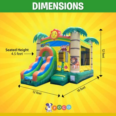  Inflatable Bounce House with Slide (Without Blower) - 18 x 12 x 14.5 Foot Backyard Inflatable Bouncy House - Built-In Bladder Water Misting System for Kids