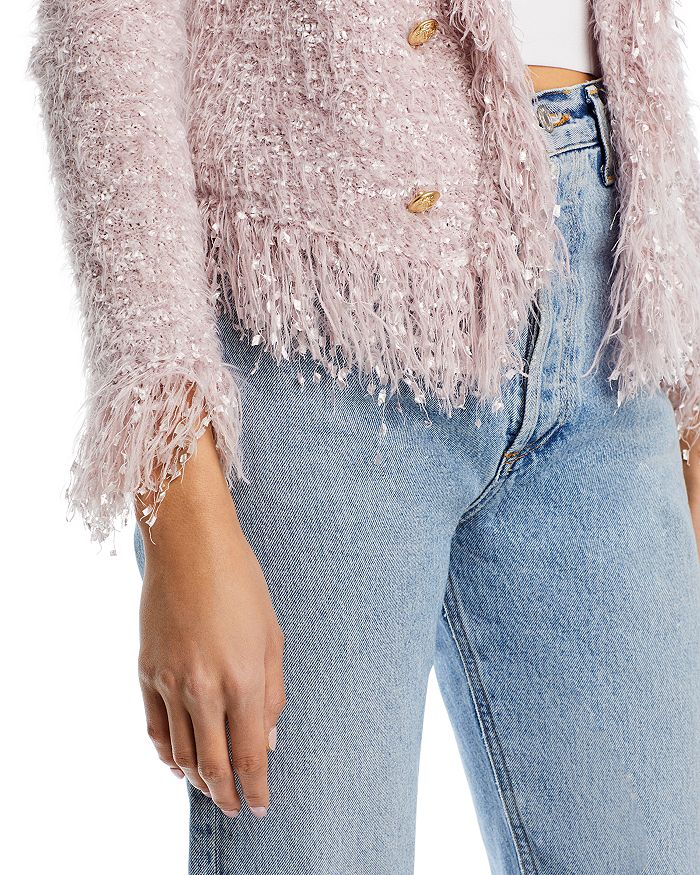 Shop L Agence Azure Cardigan Blazer In Dusty Pink