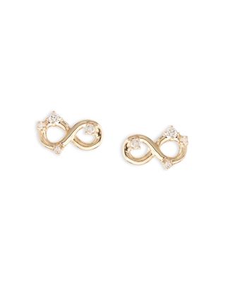 Adina Reyter 14K Yellow Gold Diamond Infinity Stud Earrings