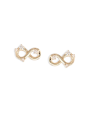 Shop Adina Reyter 14k Yellow Gold Diamond Infinity Stud Earrings