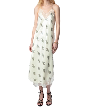 Shop Zadig & Voltaire Ristyl Sequin Floral Slip Dress In Mastic