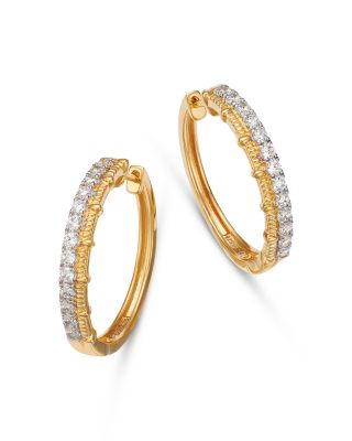 Bloomingdale's Fine Collection Diamond Small Hoop Earrings in 14K Yellow Gold, 0.50 ct. t. w.