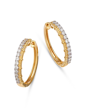 Shop Bloomingdale's Diamond Small Hoop Earrings In 14k Yellow Gold, 0.50 Ct. T.w.
