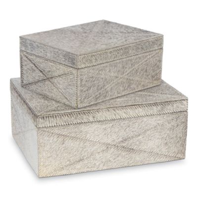 Regina Andrew Andres Hair on Hide Boxes, Set of 2