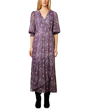 Gerard Darel Enza Printed Wrap Dress In Purple
