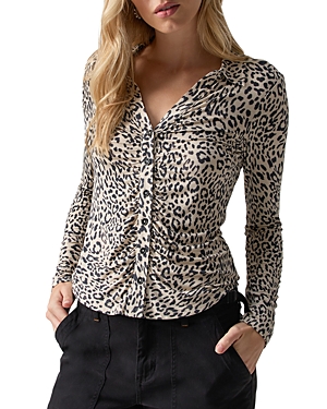 Shop Sanctuary Dreamgirl Ruched Knit Shirt In Gentle Spot
