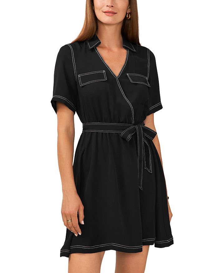 VINCE CAMUTO Collared Tie Waist Dress | Bloomingdale's