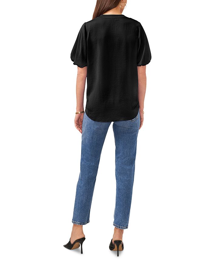 Shop Vince Camuto Quarter Puff Sleeve Top In Rich Black