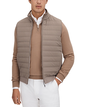 Shop Reiss Cranford Quilted Zip Front Vest In Mink