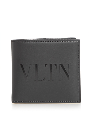 Valentino Garavani Vltn Leather Bifold Wallet In Black