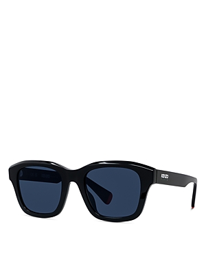 Shop Kenzo Aka Square Sunglasses, 52mm In Black/blue Solid